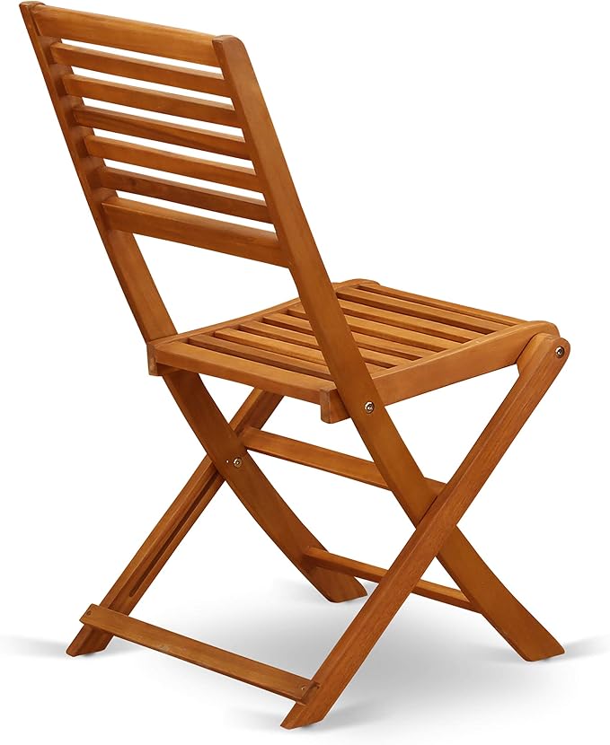 East West Furniture DEBS7CWNA 7 Piece Patio Dining Set Consist of a Rectangle Outdoor Acacia Wood Table and 6 Folding Side Chairs, 40x72 Inch, Natural Oil