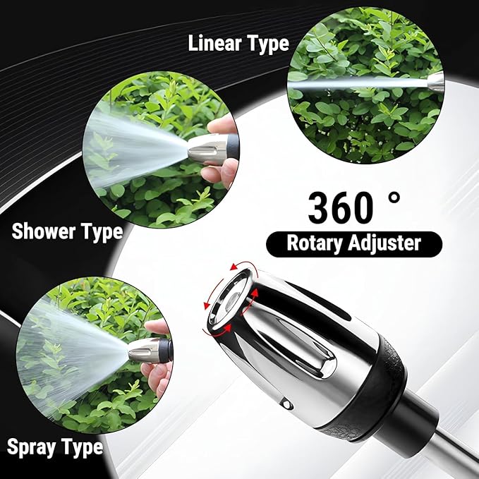 Pressure Washer 15x More Powerful Than Hoses, Handheld Power Washer with 360° Rotating Nozzle, 3 Spray Modes, Tool-Free Installation-Driveway & Outdoor Cleaning