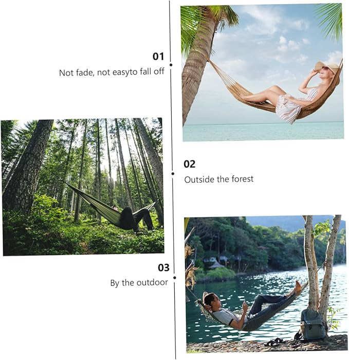 VILLCASE Single Outdoor Travel Hammock Rainbow Striped Canvas Cotton with Anti-tip Design for Adults, Widened Leisure Swing Suitable for Backyard, Camping, and Hiking