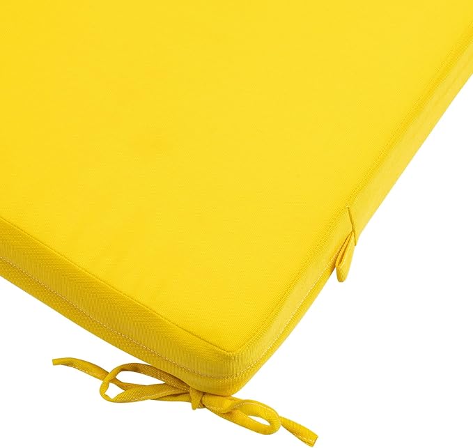 FUNHOME Outdoor Bench Cushion Cover 42 x18 x 3 inch,Water Resistant Cover with Zipper&Ties,Fade-Resistant Slipcover,Patio Porch Swing Cushion Cover Replacement Only,No Insert(Yellow)