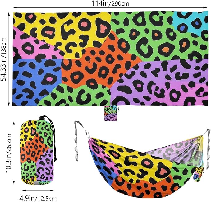 Colour Leopard Print 330lb Capacity Hammocks Swing Hammock for Outside Patio Garden hamaca de Algodon para Jardin