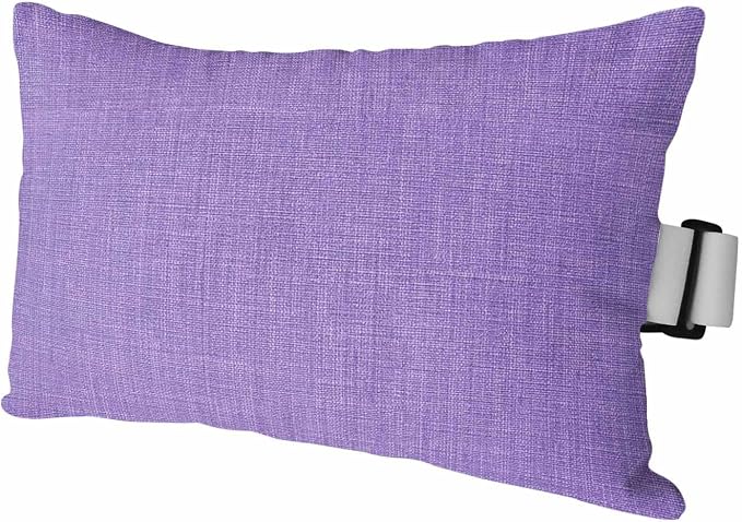 Purple Outdoor Lumbar Pillow 12x20 Inch, Farmhouse Burlap Solid Purple Color Modern Linen Texture Waterproof Throw Pillow Covers with Insert, Decorative Headrest Pillows for Office Car Travel