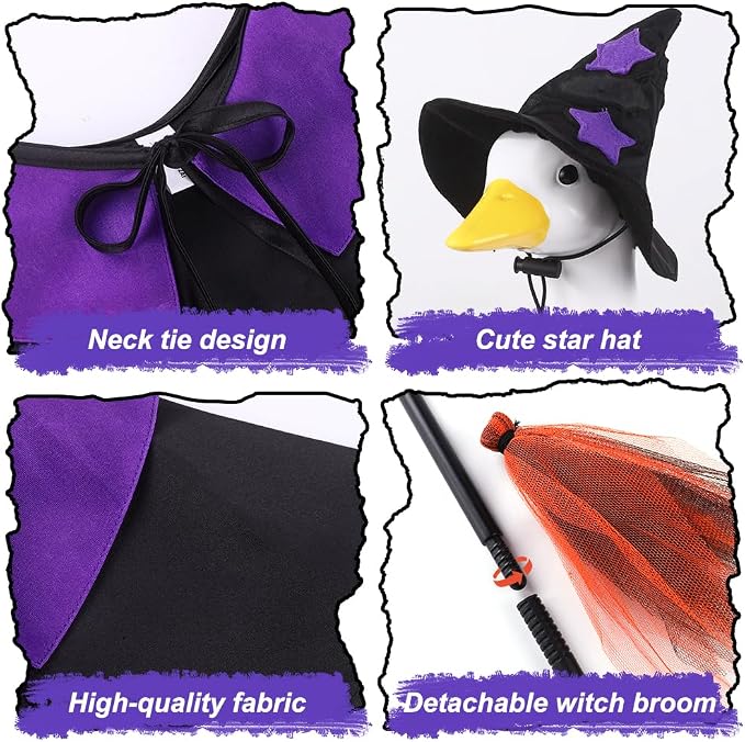 DIYDEC Halloween Goose Outfit Witch Lawn Porch Goose Clothes Fall Halloween Goose Costume for 23" Geese Outdoor Patio Yard Lawn Decoration