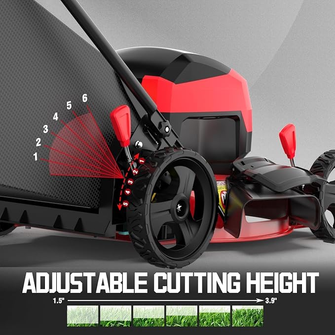 Electric Lawn Mower, PowerSmart 17 Inch Lawn Mower, 40V Cordless Mower with 4.0Ah Battery & Charge, Quiet, Lightweight, Foldable Handles