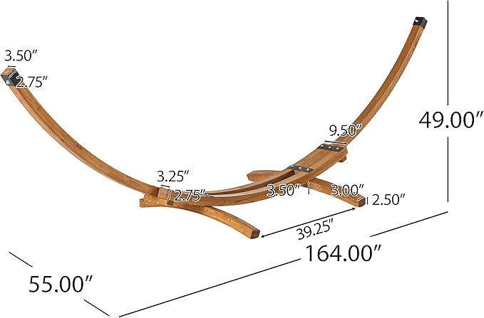 Christopher Knight Home Richardson Larch Hammock Base (Base Only), Teak