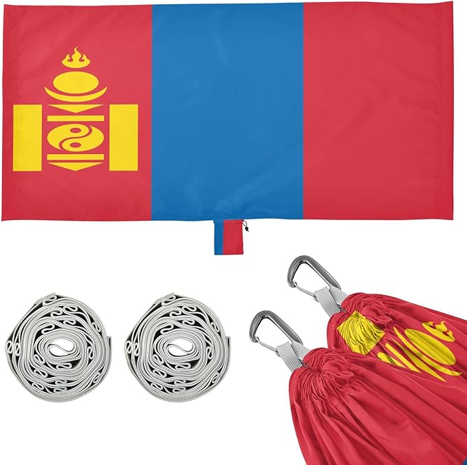 National Flag of Mongolia Hammocks with Portabl Carry Bag Backyard Hammock for Indoor Outdoor Patio