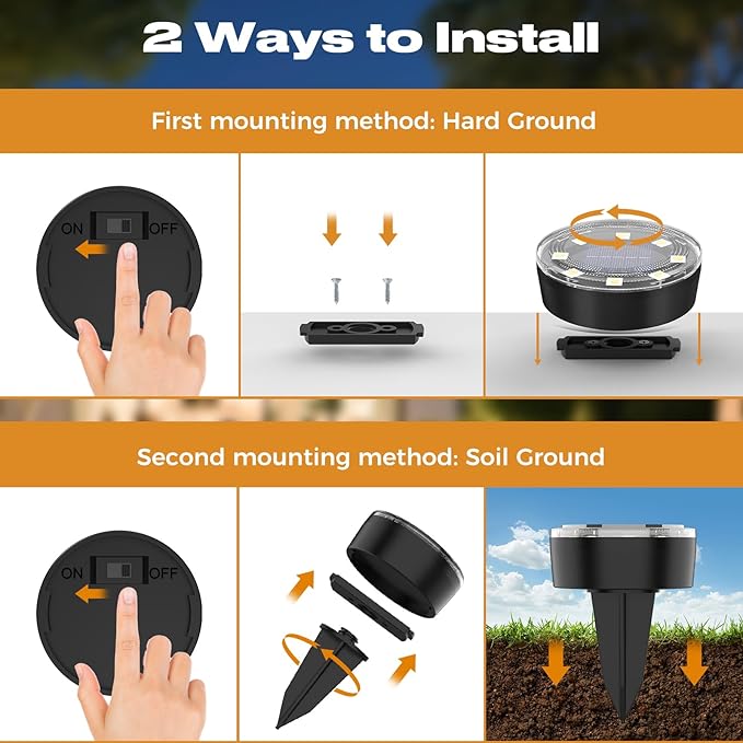 vighep Mini Solar Ground Lights, 12 Pack Solar Lights Outdoor Waterproof, Upgraded LED Flat Landscape Lighting for Outside Pathway Garden Patio Yard Driveway,Multi-Colored