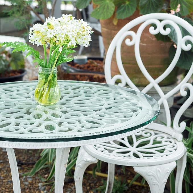 Dulles Glass 46 inch Round Glass Table Top - Tempered - 1/2" Thick Glass Surface, Safe Beveled Edge, Multipurpose for Dining Table, Patio, Coffee and End Table