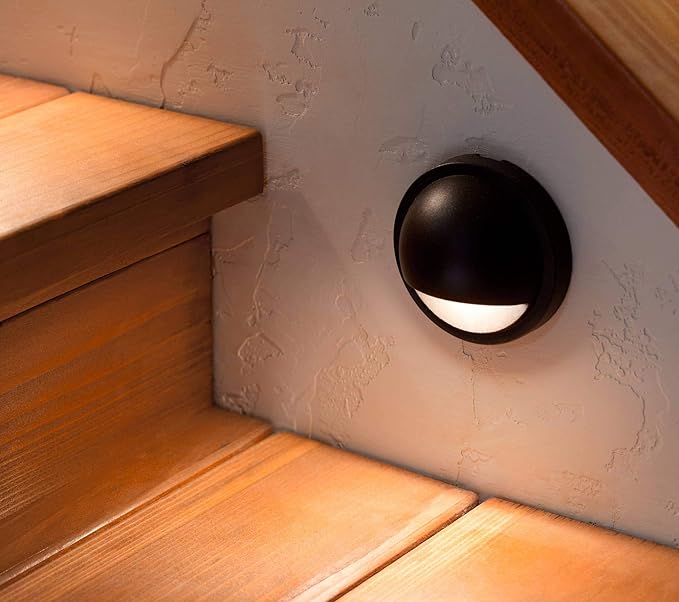 Kichler Half Moon 4" 3000K LED Deck and Step Light in Textured Architectural Bronze Finish, 15764AZT30R