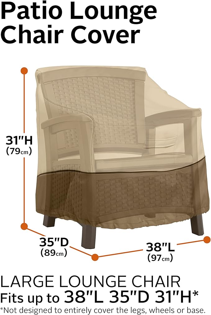 Classic Accessories Veranda Cover for Hampton Bay Spring Haven Wicker Patio Lounge Chairs, Patio Furniture Covers