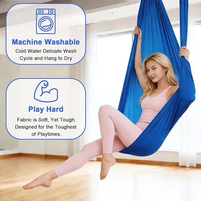 Sensory Swing for Kids, Indoor Therapy Swing with 360° Swivel Hanger & Adjustable Straps, Double Layer Cuddle Swing for Children with Autism, Supports up to 400lbs
