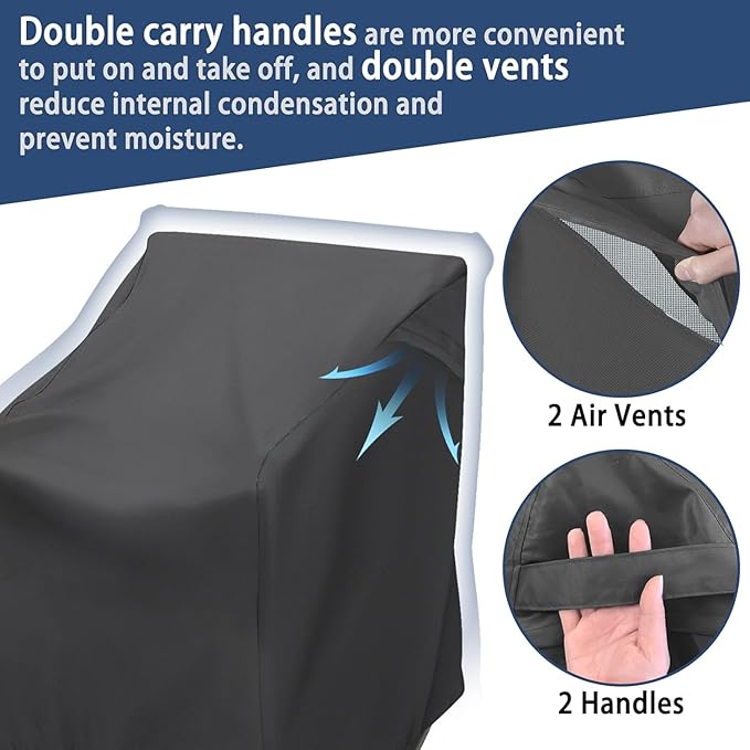 4 Pack Waterproof Outdoor Swivel Rocking Lounge Chair Covers – Heavy Duty Patio Furniture Protectors for Lawn, Deck Garden Chairs, Black, 27.5" W x 32.5" D x 39" H