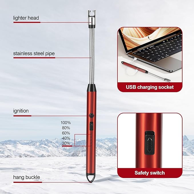 30-36,000 BTU Propane Heater, 3 Settings 2-Burner Tank Top Heater with USB Lighter, Propane Heaters Outdoor With Shut-off Valve and Tip-over Switch for Patio, RV, Garage, Camping