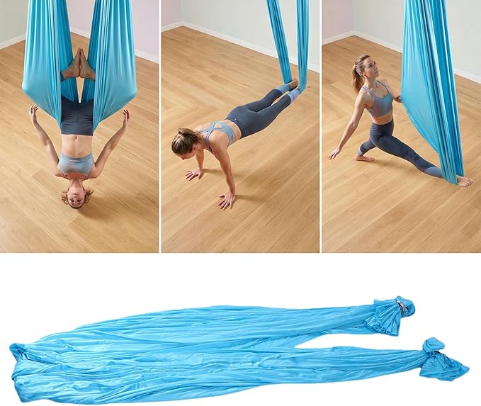 Alomejor Aerial Hammock Soft Elastic Polyester Swing for Fitness, Stretching and Meditation 157.5x110.2in Ideal for Home and Studio Use