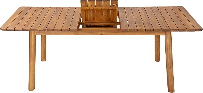 Christopher Knight Home Sky Acacia Wood Dining Table Set for 6, 7 Piece Patio Extendable Dining Table and Dining Chairs Set of 6 with Cushions & Rope Accents, Patio Furniture Set, Teak+Beige+Grey