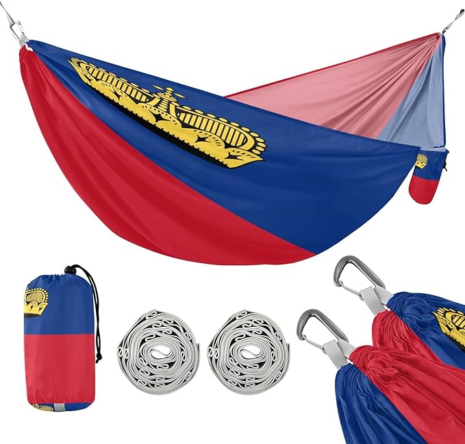 National Flag of Liechtenstein Hammocks with Portabl Carry Bag Backyard Hammock for Indoor Outdoor Patio