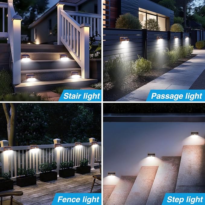 Solar Lights Outdoor Motion Sensor [10 Packs] Security Light with 3 Lighting Modes Wall Lights Waterproof Solar Powered Lights for Garden Fence Yard, Brown