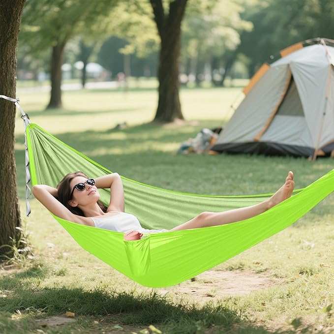 Green Yellow Solid Color Pure Plain 330lb Capacity Camping Hammock Tree Hammock for Outside Camping Essentials hamacas para Patio