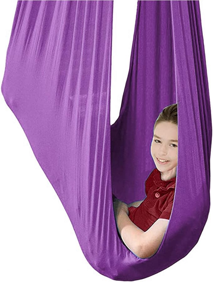 Home Cuddle Hammock Snuggle Indoor Swing with Special Needs for Autism ADHD Aspergers Nylon Easy Install Kids Children Teens (Color : Purple, Size : 100 x 280 cm (L x W))