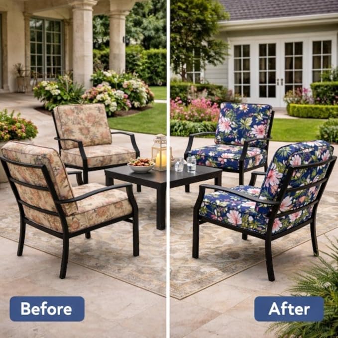 BrylaneHome Bh Outdoor Performance 2-Section Deep Seating Cushion - Poppy Blue