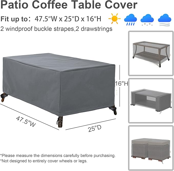 Patio Furniture Covers,Outdoor Furniture Cover Waterproof,Patio Furniture Set Covers for 4 Piece Outdoor Conversation Set,Patio Covers Set-XX-Large (Grey)