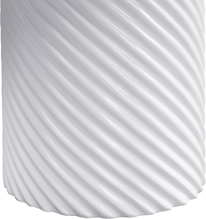 Christopher Knight Home Modern Roski 43" Round Outdoor Dining Table, Modern Patio Dining Table for 4, Lightweight Concrete Patio Coffee Table, MGO Garden Dining Table with Ribbed Base, White