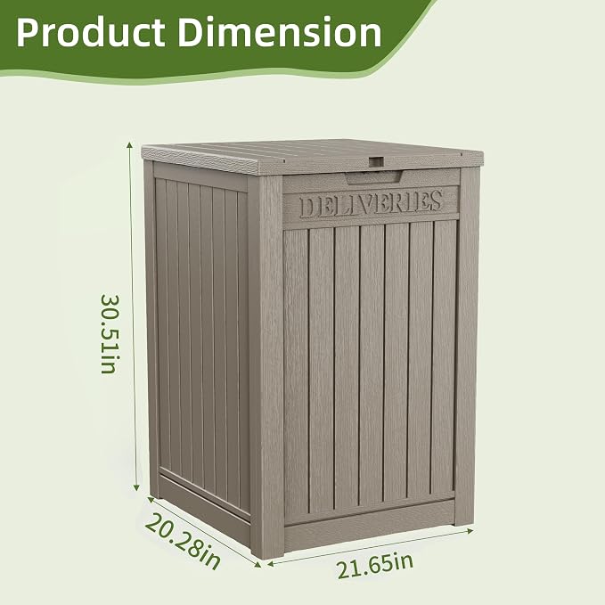 ROJIK Package Delivery Box 55 Gallon with Lockable Secure,Outdoor Package Drop Container Waterproof for Porch Patio and Curbside(Grey)