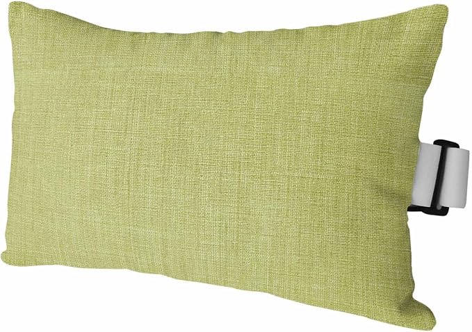 Fruit Green Outdoor Lumbar Pillow 11x16 Inch, Farmhouse Burlap Solid Green Color Modern Linen Texture Waterproof Throw Pillow Covers with Insert, Decorative Chair Cushions for Patio Garden Recliner