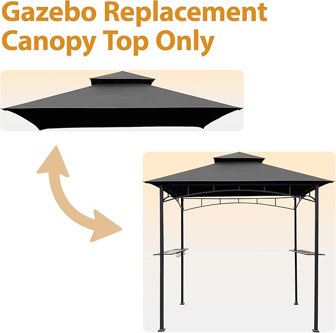 Coastshade Replacement Gill Gazebo BBQ Canopy Top for Model #L-GG001PST-F,8x5 Gazebo Grill Canopy BBQ Gazebos Top Only(Gray)