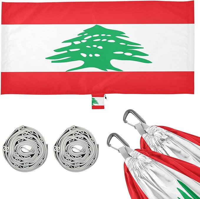 National Flag of Lebanon Hammocks with Portabl Carry Bag Backyard Hammock for Indoor Outdoor Patio