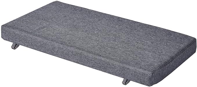 36 x 12 Inch Piano Bench Cushions with Strap for Indoor Furniture,Gray | Non slip high density foam bench seat cushion for kitchen dining room,shoe storage, entry way,window, settee
