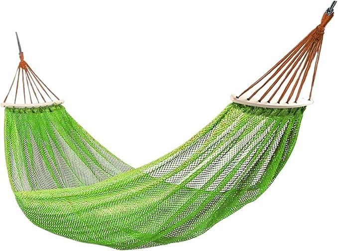 The Hammock Outdoor Ice Wire Mesh Hole Swing and Curved Rod are Stable Sturdy and Have Good Load-Bearing Capacity(Light Green)