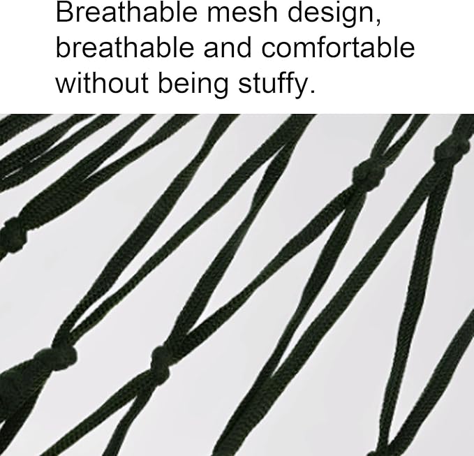 Portable Nylon Rope Hammock Thick and Strong Indoor and Outdoor Camping Mesh Portable Tree Hanging Hammock Comfortable(Green)