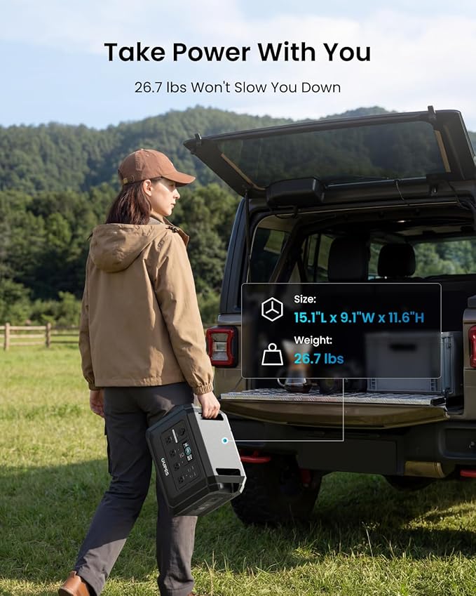 OUPES 2000W Solar Generator Kit Mega 1 Lite with 240W Solar Panel, 1024Wh LiFePO4 Power Station, 46 Min Wall Fast Charge, 140W PD, High-Efficiency Solar Power System for RV, Van Life, Overlanding