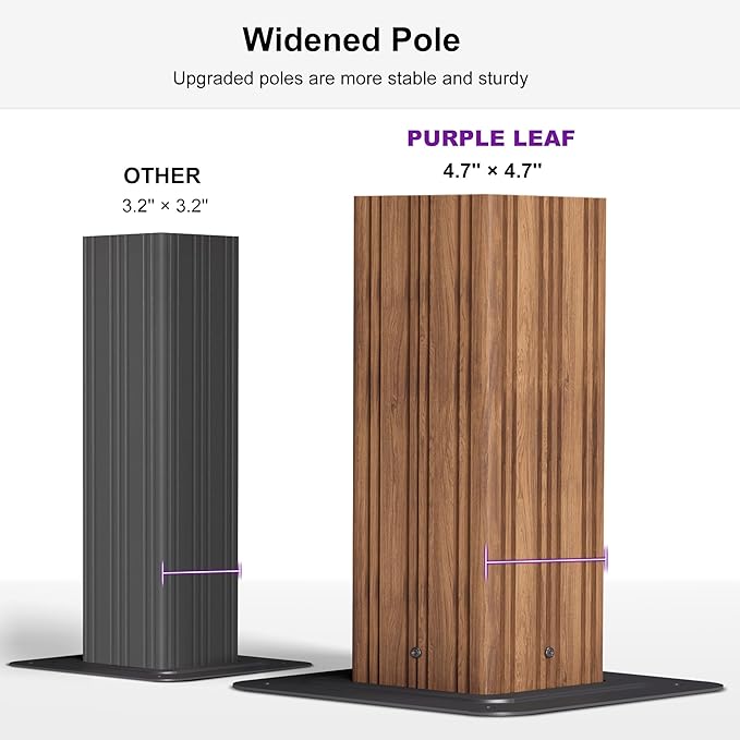 PURPLE LEAF 10' X 12' Outdoor Hardtop Gazebo for Patio Galvanized Steel Double Roof Permanent Canopy Teak Finish Coated Aluminum Frame Pavilion Gazebo with Netting and Curtains