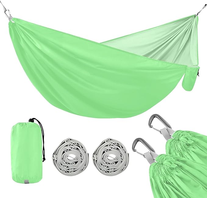 Pale Green Solid Color Pure Plain 330lb Capacity Outdoor Hammocks with Portabl Carry Bag Portable Hammock for Outside Patio Garden capas para la Lluvia