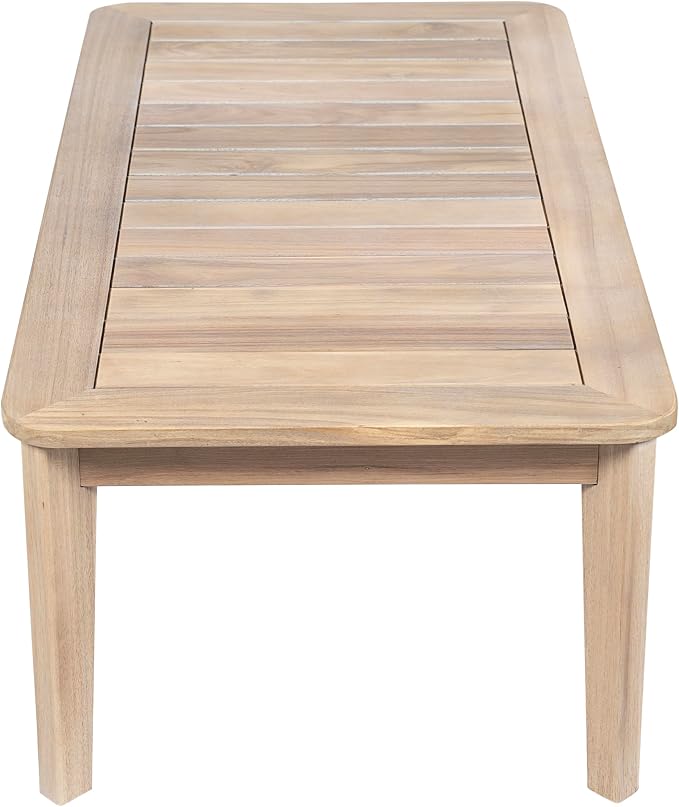 Merax Outdoor Acacia Wood Coffee Table, Natural Finish, Weather-Resistant Patio & Garden Side Table