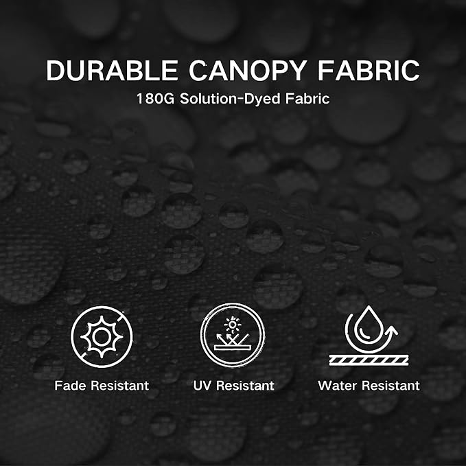 Kingdura 9ft 3-Tier Patio Umbrella with Solar Lights, Table Umbrella Outdoor Patio with Easy Crank & Tilt, 8 Sturdy Ribs, UV Protection, 32 LED Lights for Deck, Poolside, Market (Black)