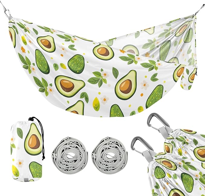 Camping Hammock Outdoor Hammocks for Outside Avocado Cute Korean Beach Trees Portable Lightweight with Pockets Tree Straps Indoor Small