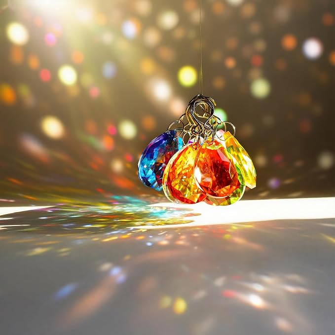 10 Pcs Yellow Bauhinia Crystal Suncatcher Prisms Chandelier Beads Decor | 38mm Yellow Bauhinia Crystal Pendants Chandelier Replacement Beads for Window Wedding Party Decor