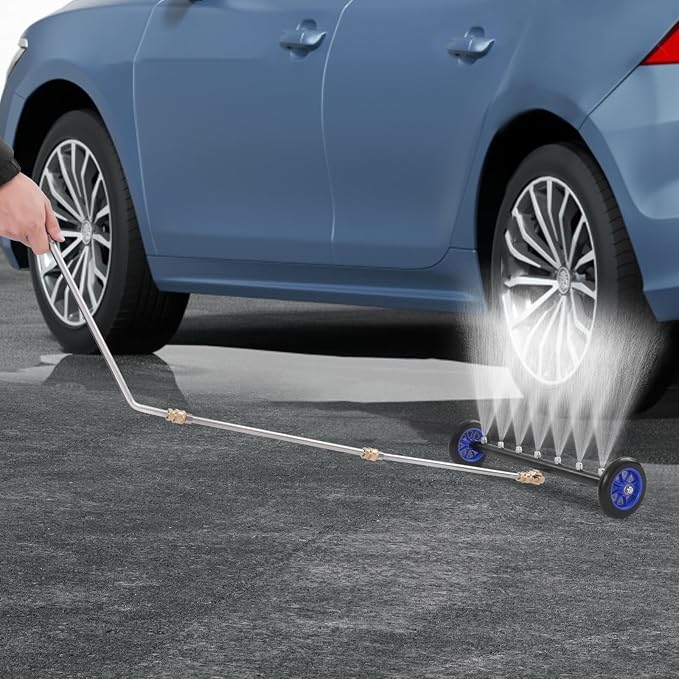 22in Ressure Washer Water Broom, 2 in 1 Pressure Washer Attachment W/ 7 Nozzles, Under Car Pressure Washer Attachment, Universal 1/4 Connector, 4000 Psi for Removing Mud & Sediment Deposits. (Blue)
