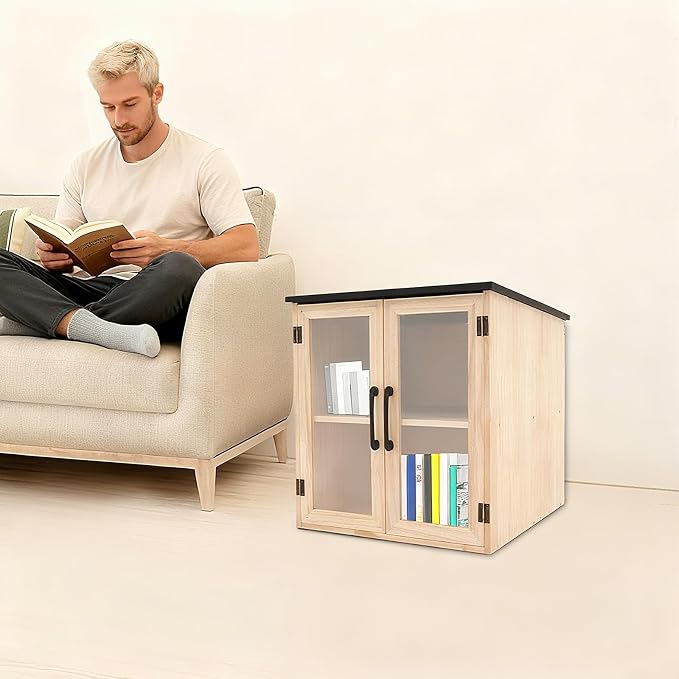 Library Book Exchange Box Weatherproof Wood Cabinet for DIY Outdoor Indoor Book Storage,Literature Exchange Box for Community,Schools & Neighborhood Sharing (TypeE)