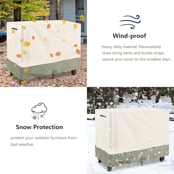 Bitubi Prep Table Cover with Split Zipper for 52 Inch Keter Unity XL Portable Outdoor Table, Heavy Duty Waterproof Fabric, Compatible with 52 Inch Kitchen Island Table, Beige