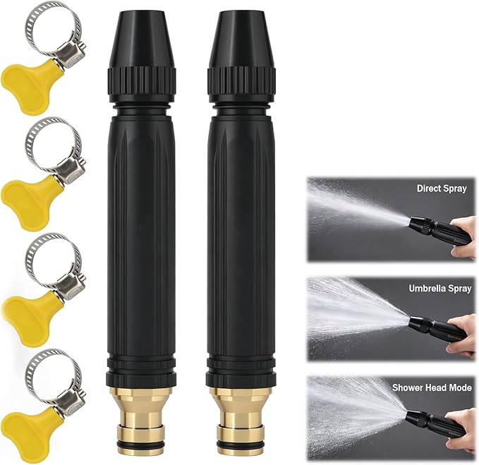 Home High Pressure Car Wash Water Gun - Adjustable Booster High Pressure Hose Nozzle (2PCS)