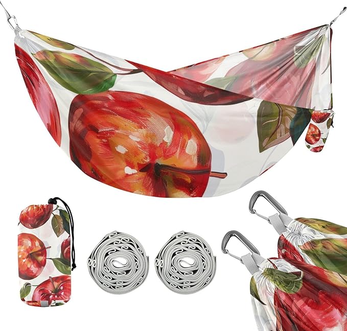 Oil Painting Feeling Red Fruit 330lb Capacity Hammocks Portable Hammock for Outside Patio Garden hamaca de Algodon para Jardin