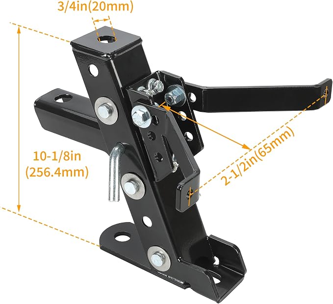 HECASA Adjustable Lawn Mower Hitch Universal Garden Tractor Hitch Compatible with John Deere Cub Cadet Husqvarna Craftsman Riding Mowers