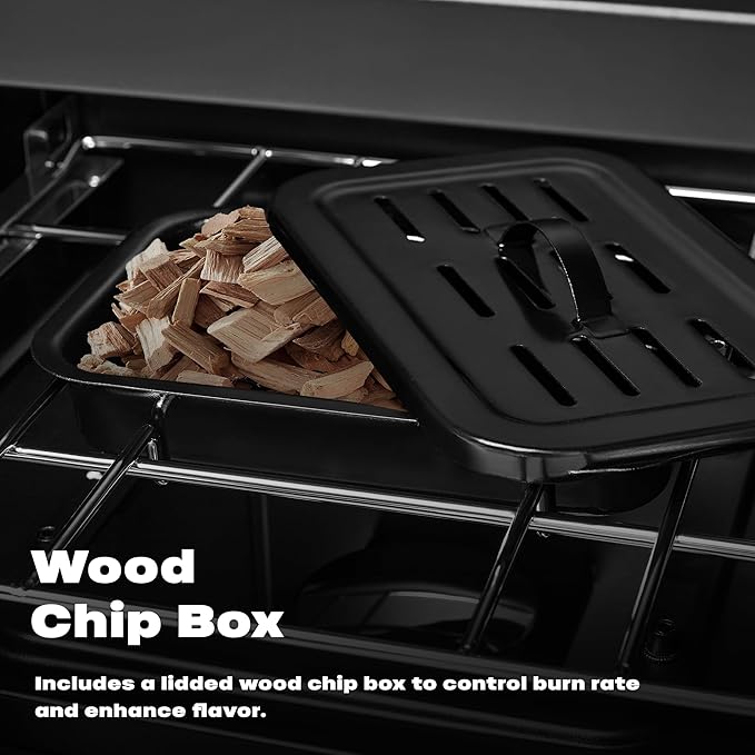 Propane Smoker with Cover, Vertical Gas Smokers Grill with Temperature Control Outdoor Heavy Duty 4 Removable Smoking Shelves