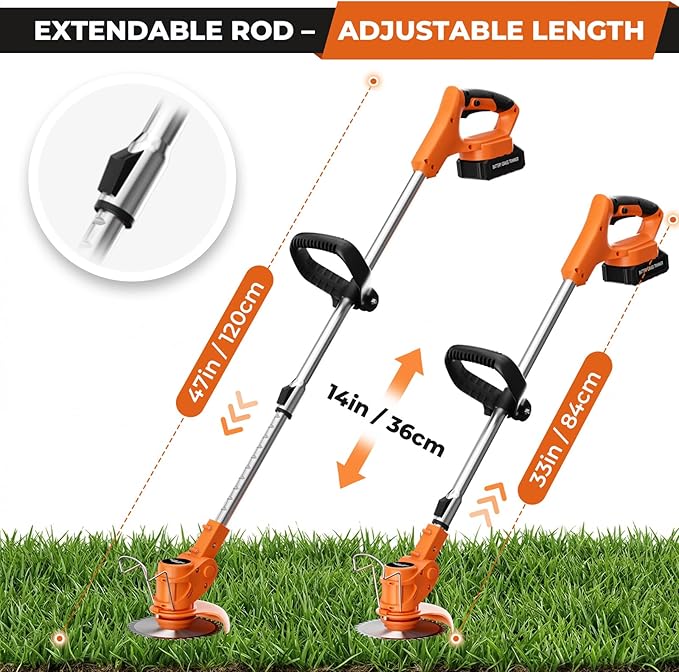 Weed Wacker, Height Adjustable Brush Cutter, Dual Safety Switch, Stringless Grass Trimmer Garden Lawn Yard Courtyard