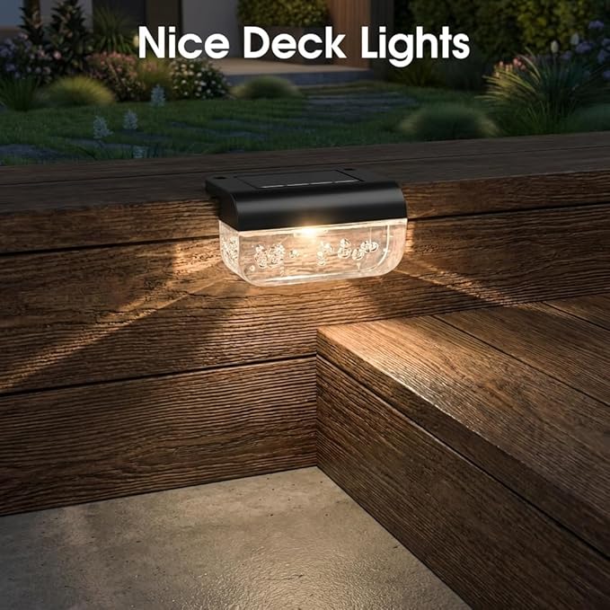 Eyrosa Solar Deck Lights 16 Pack, Solar Lights Outdoor Waterproof for Outside, Stairs, Step, Fence, Yard, Garden, Patio, Pool, Railing (Warm White)