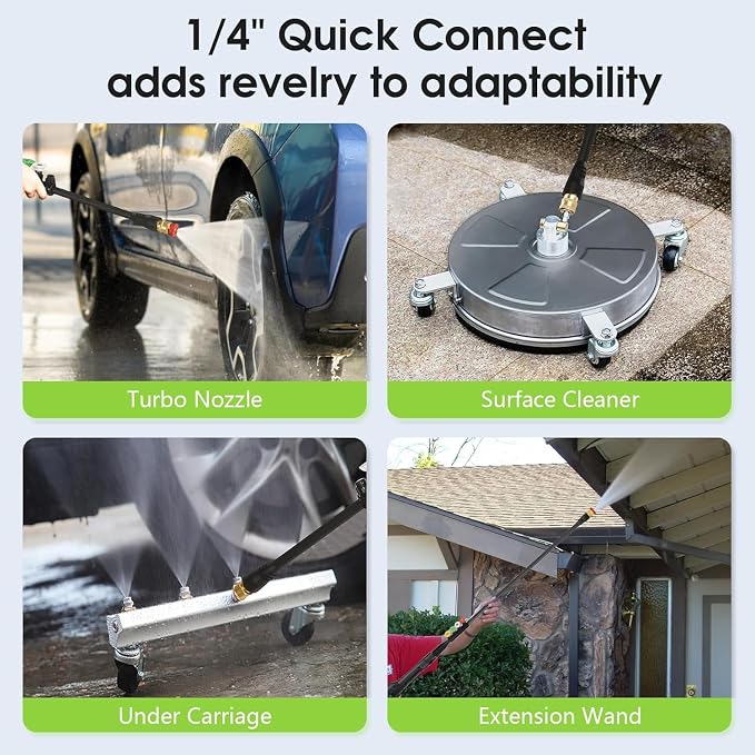 Pressure Washer 5000 PSI,2.8 GPM Power Washer with Foam Cannon,Portable Cleaner with 33ft Hose Reel,4 Nozzle Tips,and Soap Bottle for Cars/Home/Driveways/Patios/Decks/Fences,Green